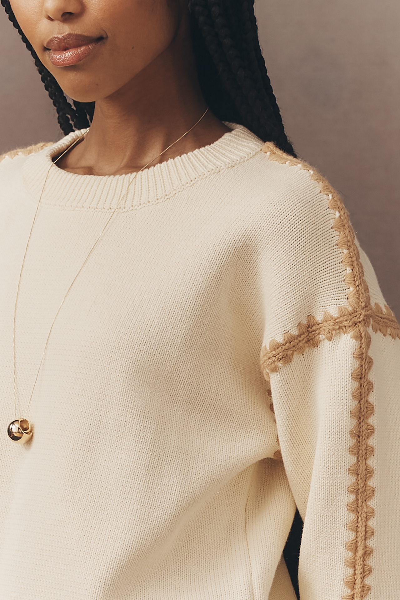 English Factory Petite Tipped Sweater