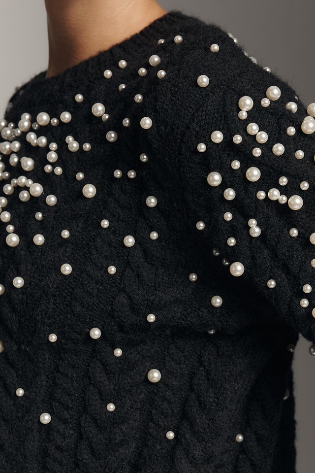 English Factory Pearl-Embellished Sweater #1