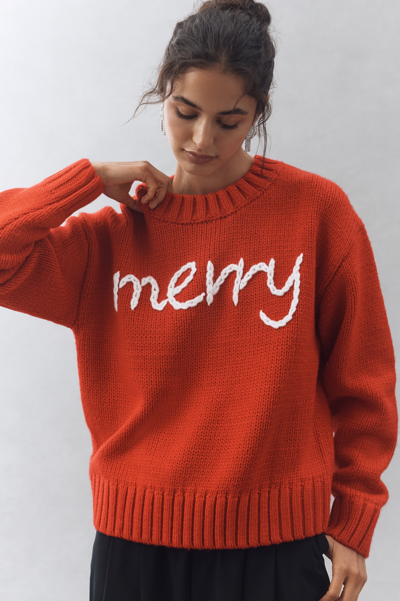 English Factory Crew-Neck Graphic Text Sweater