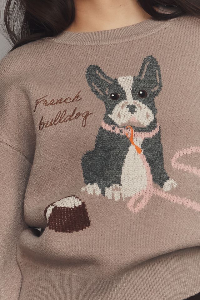 English Factory French Bulldog Graphic Sweater | Anthropologie