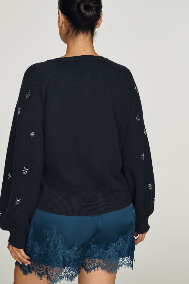 English Factory Embroidered Cardigan Sweater #1
