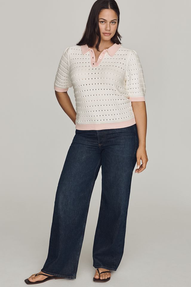 English Factory Crochet Polo Top #1