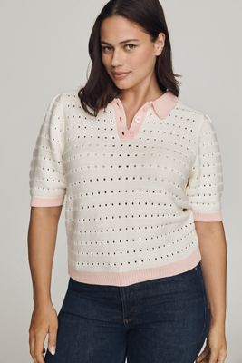 English Factory Crochet Polo Top