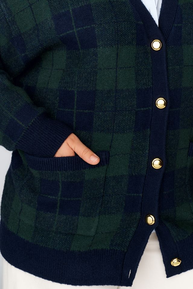 English Factory Plus Plaid Cardigan #1
