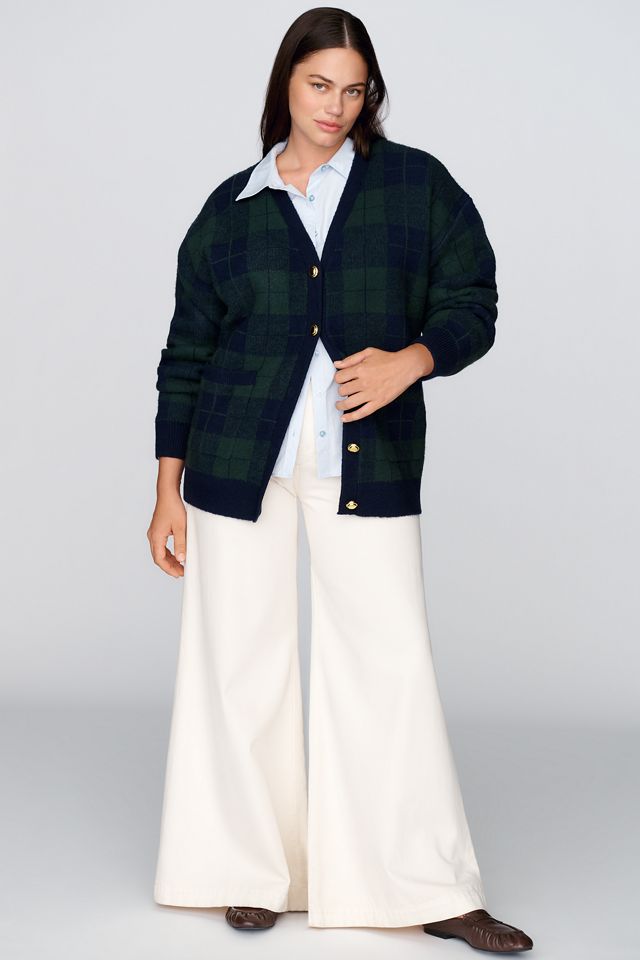 English Factory Plus Plaid Cardigan #2