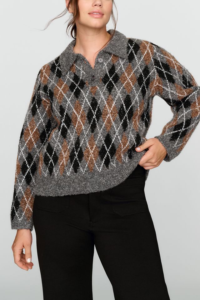 English Factory Plus Argyle Collared Sweater #2