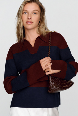 English Factory Rugby Stripe V Neck Sweater by Anthropologie