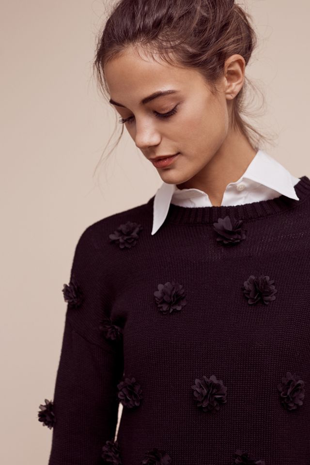 Flowerbud Applique Pullover #2