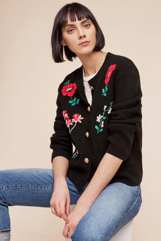 Embroidered cardigan sale anthropologie