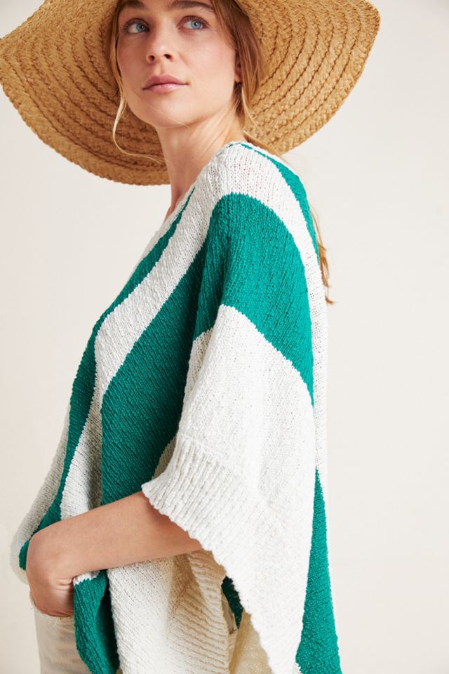 Edgley Striped Knit Poncho #2