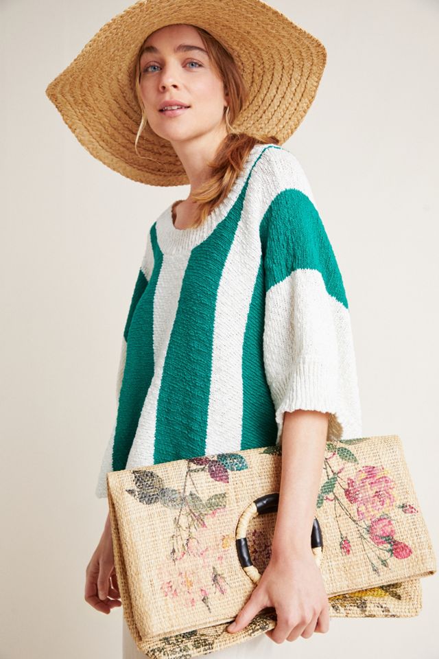 Edgley Striped Knit Poncho