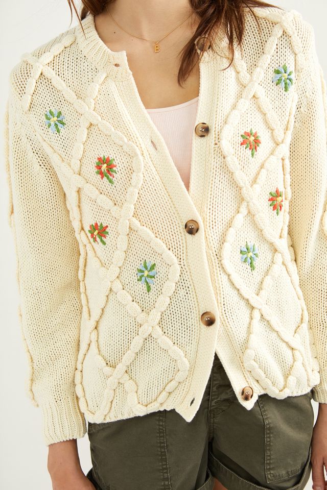 Embroidered 2025 cardigan anthropologie