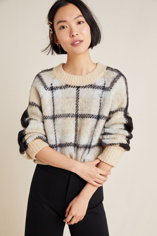 Jessa Windowpane Sweater | Anthropologie