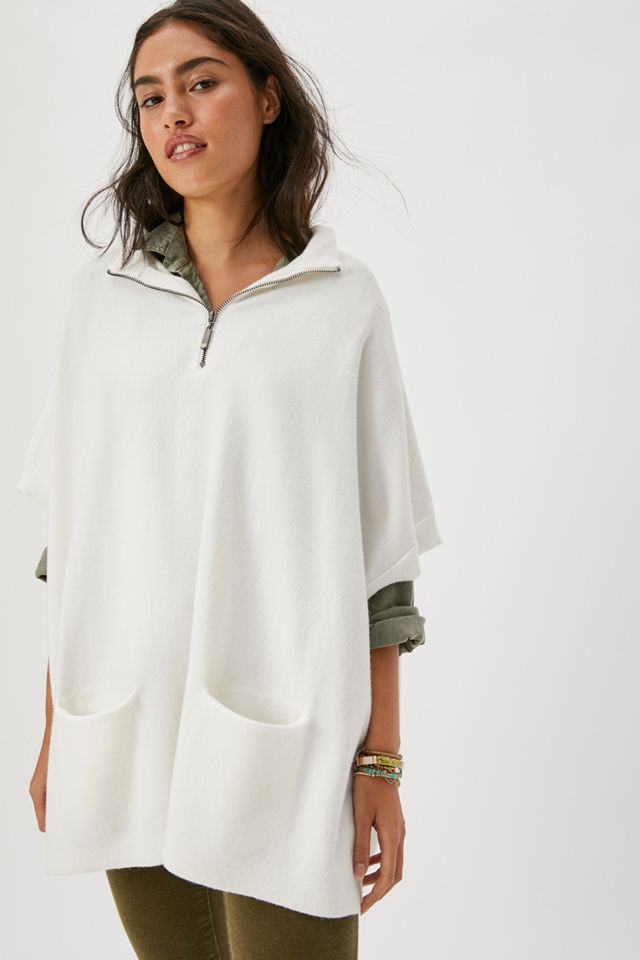 Angela Quarter-Zip Poncho Pullover #2