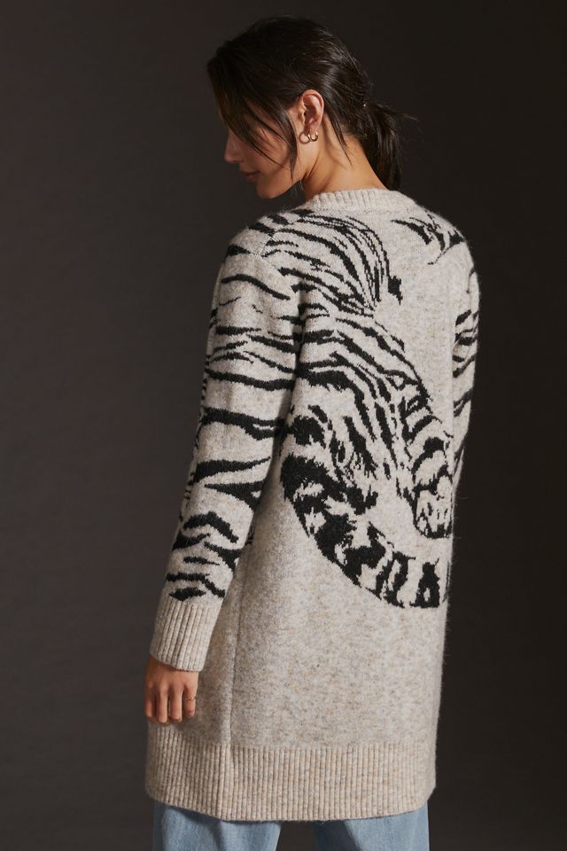 RD Style Jacquard Tiger Cardigan Sweater #2
