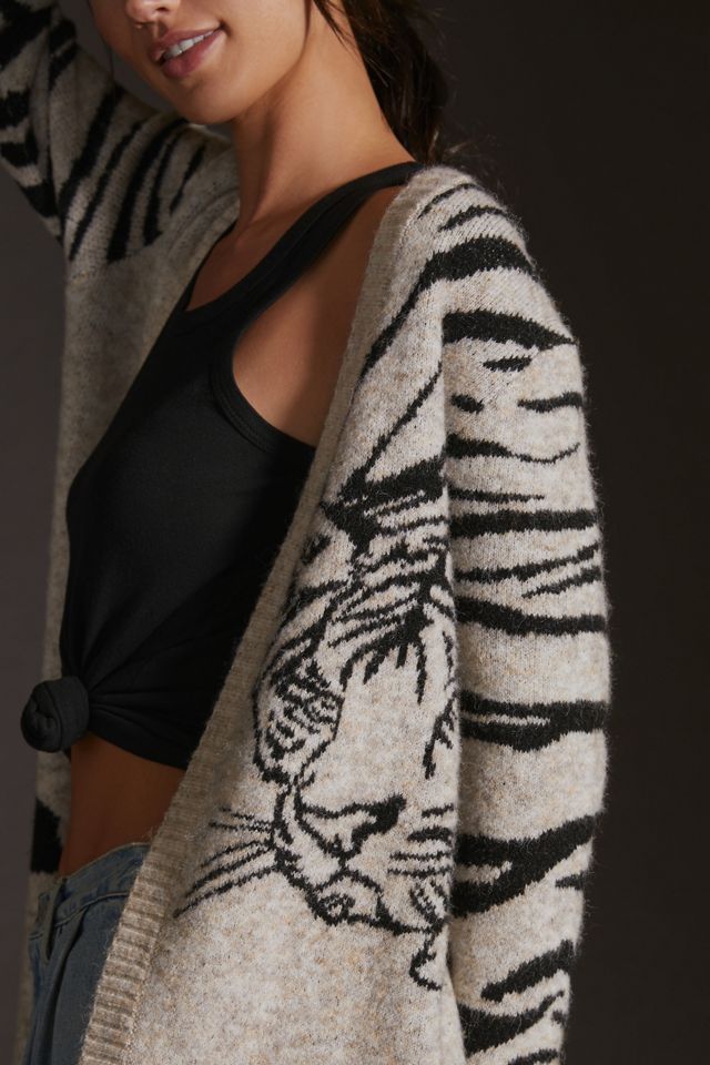 RD Style Jacquard Tiger Cardigan Sweater #3