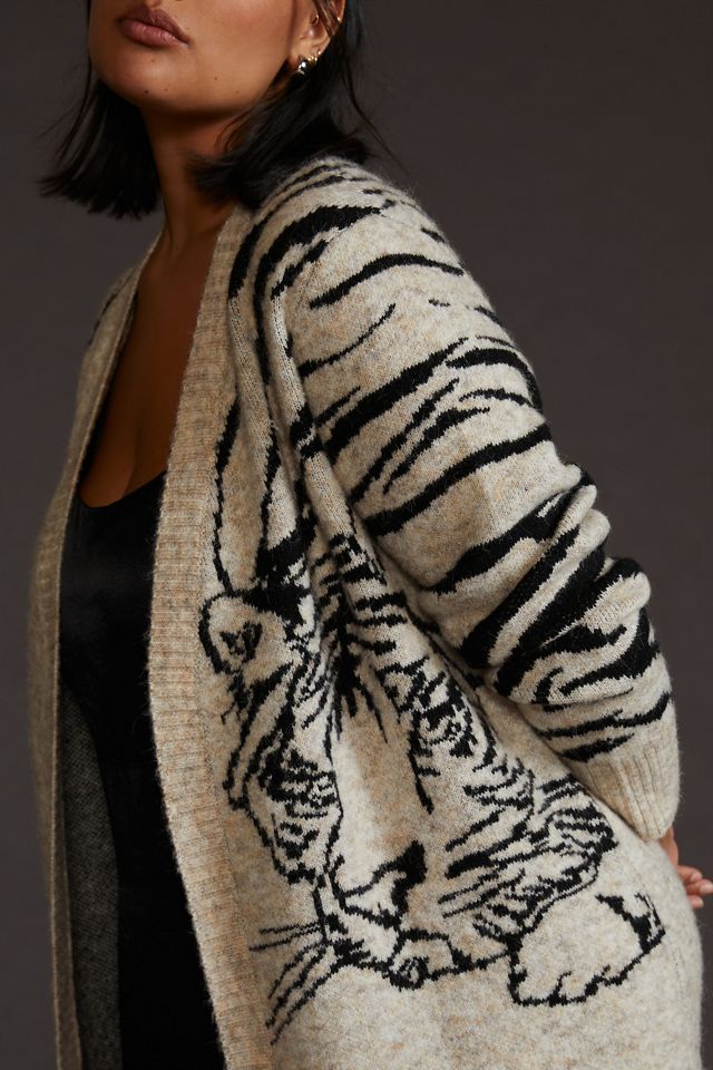 RD Style Jacquard Tiger Cardigan Sweater #5