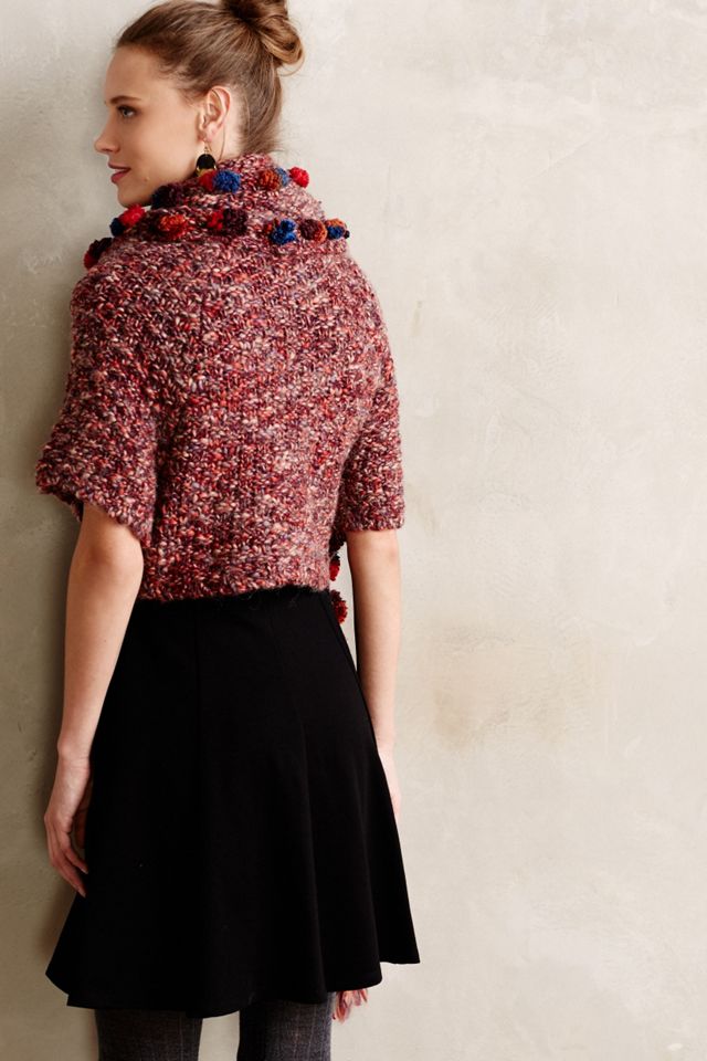 Handknit Pom Wrap #2