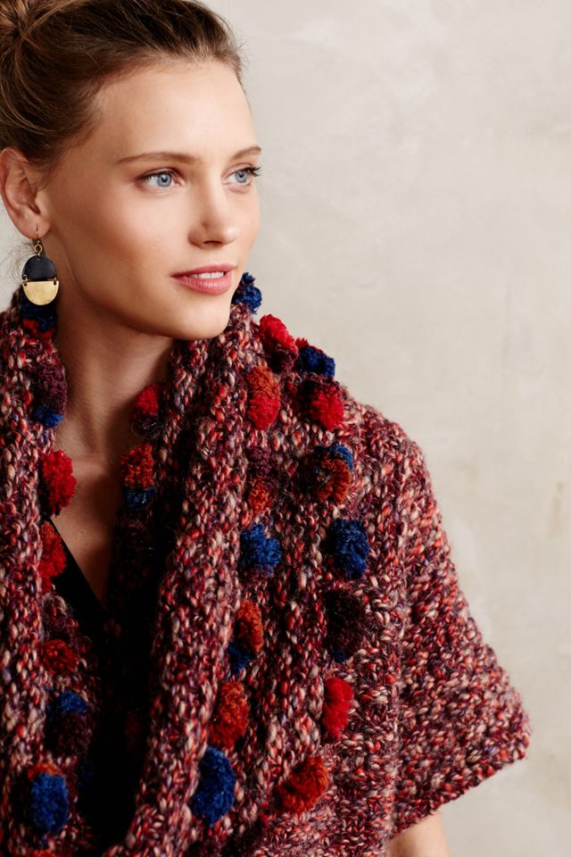 Handknit Pom Wrap #3