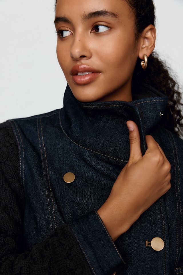 Pilcro Denim & Sweater Knit Cardigan  #1