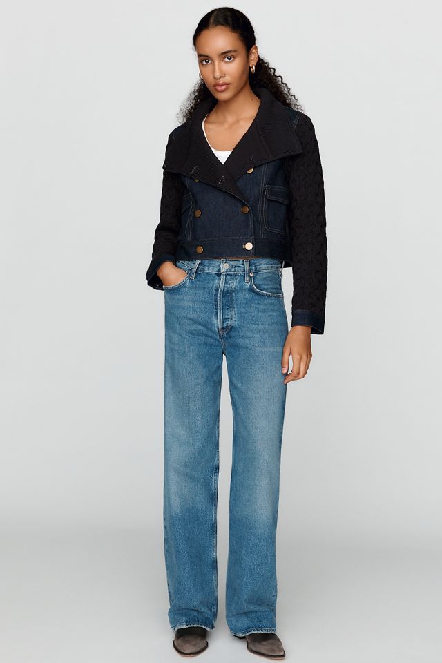 Pilcro Denim & Sweater Knit Cardigan  #3
