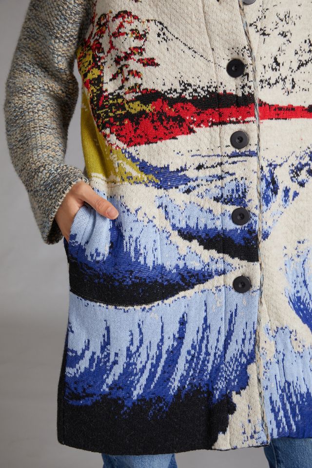 Ocean Funnel Neck Sweater Coat #1