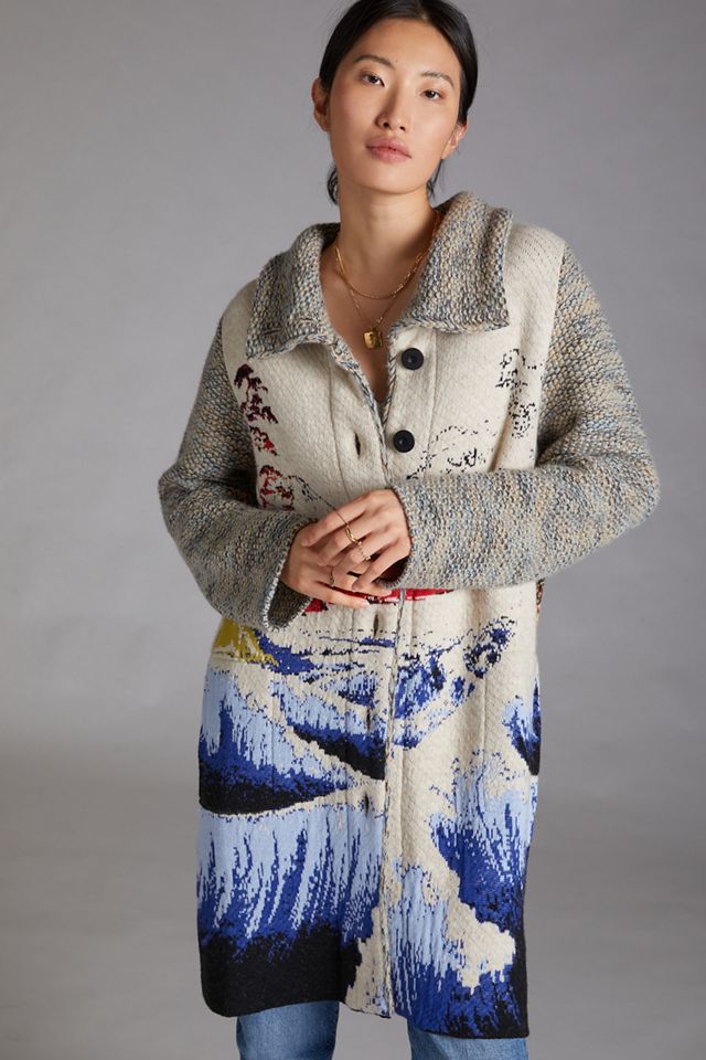 Ocean Funnel Neck Sweater Coat #2