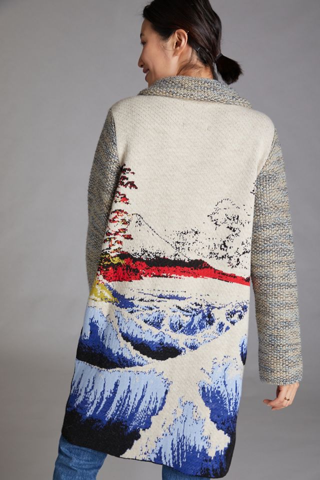Ocean Funnel Neck Sweater Coat #3