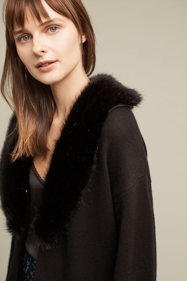 Faux-Fur Cashmere Cardigan #3