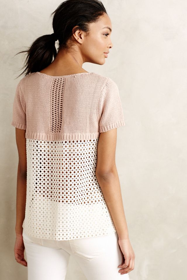 Madeira Eyelet Back Pullover #1