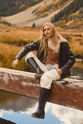 Avec Les Filles Highland Cow Sweater In Brown