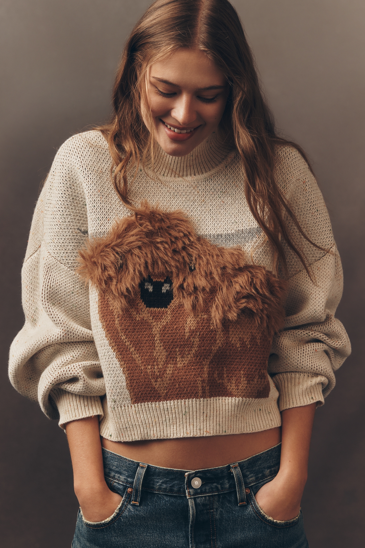 Avec Les Filles Highland Cow Sweater