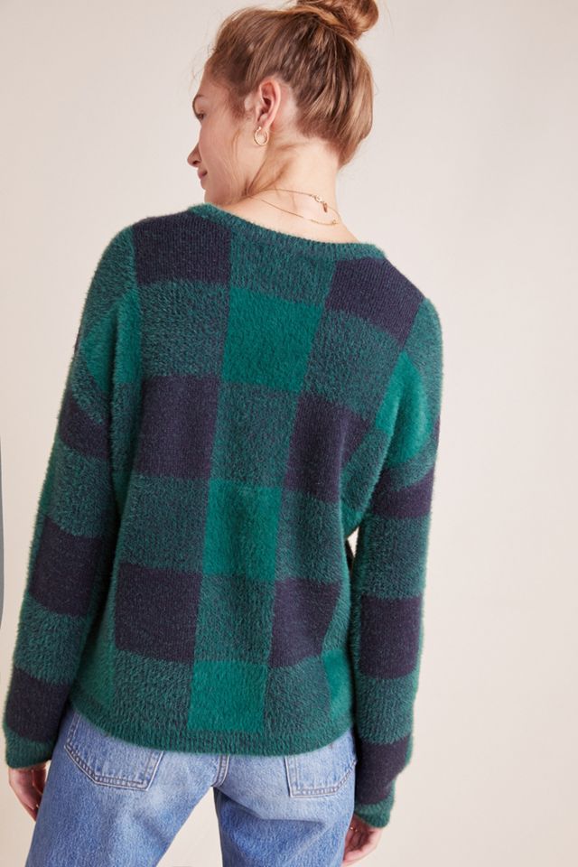 Susan Plaid Eyelash Pullover #1