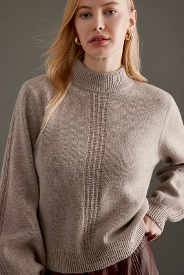 Selected Femme Nica High-neck Wool Jumper In Neutral