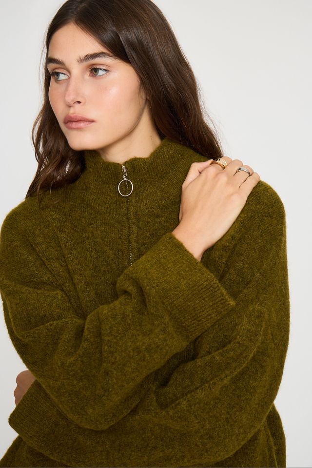 Cardigan Selected in Misto Lana con Zip Frontale #3