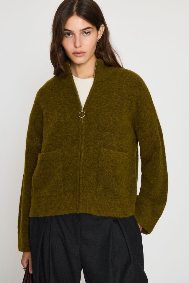Cardigan Selected in Misto Lana con Zip Frontale #4