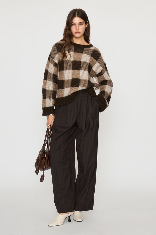 Selected Lulu Locker Karierter Woll-Mischung Pullover #4