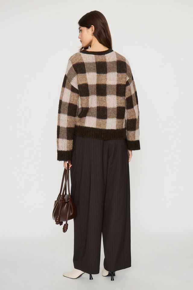 Selected Lulu Locker Karierter Woll-Mischung Pullover #5