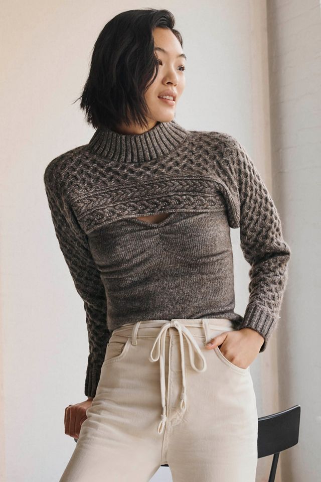 Cable-Knit Sweater Shrug Set | Anthropologie