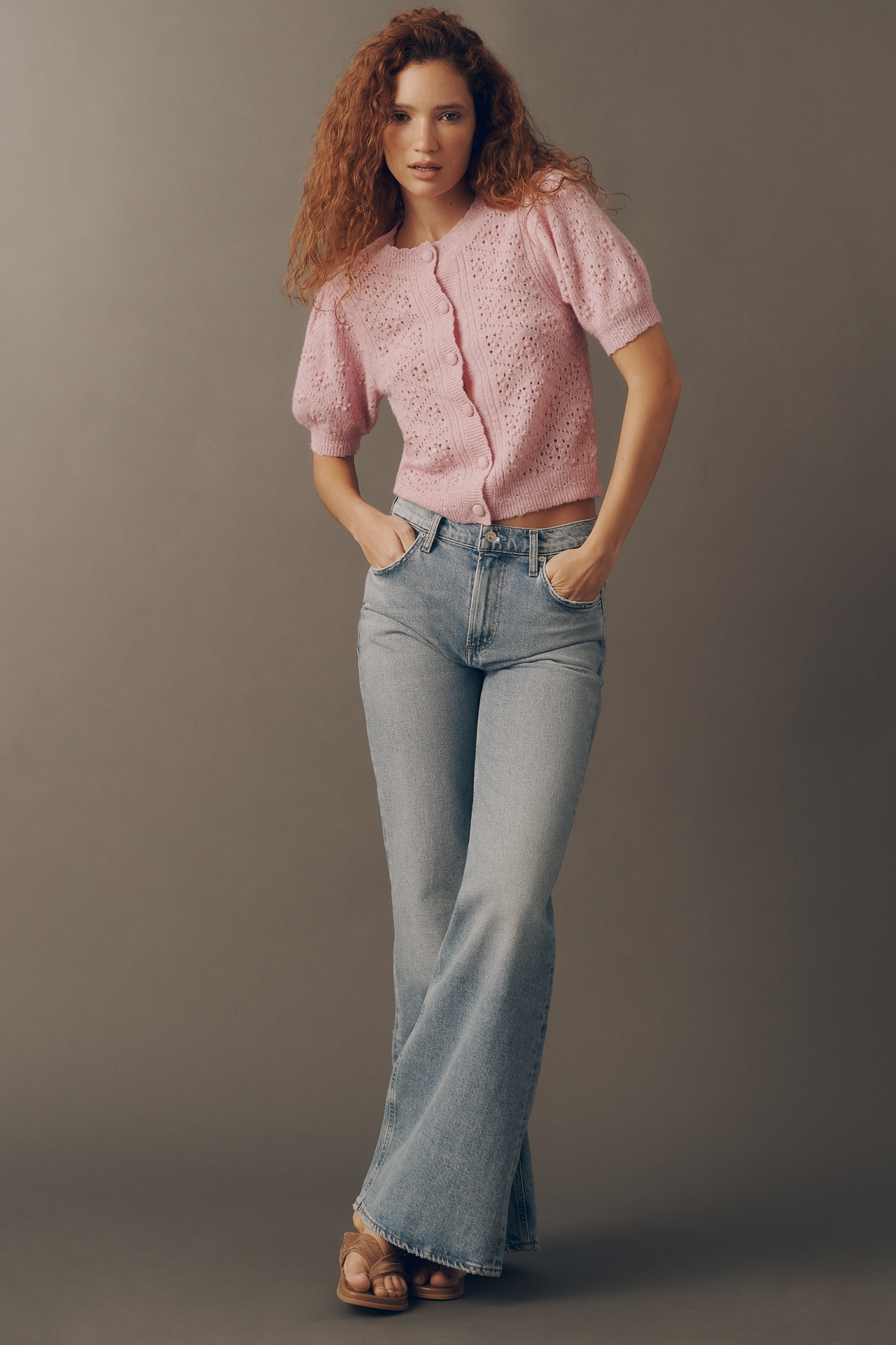 ASTR The Label Kaydence Puff-Sleeve Cardigan