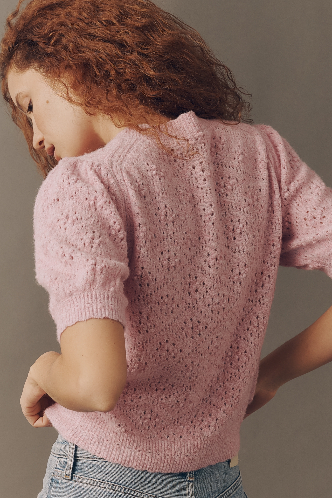 ASTR The Label Kaydence Puff-Sleeve Cardigan