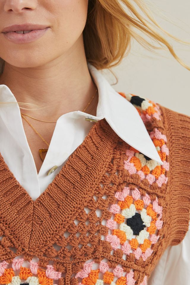 Stella Pardo Crochet Wool Sweater Vest #1