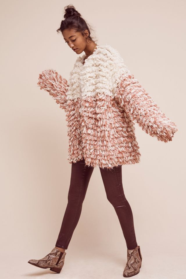 Fringed Colorblock Coat #2