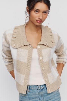 Il Cardigan Ainsley con Colletto a Volant di Self Contrast