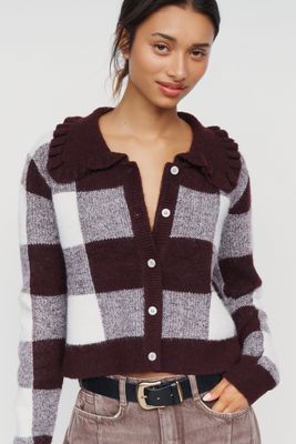 The Ainsley Ruffle-Collar Cardigan by Self Contrast