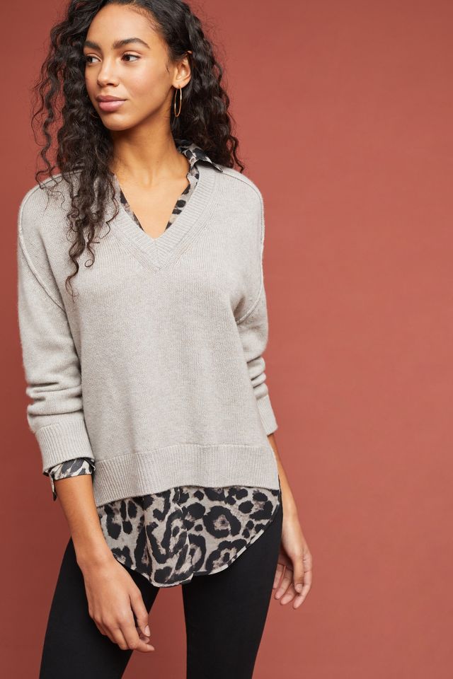 Anthropologie leopard outlet sweater