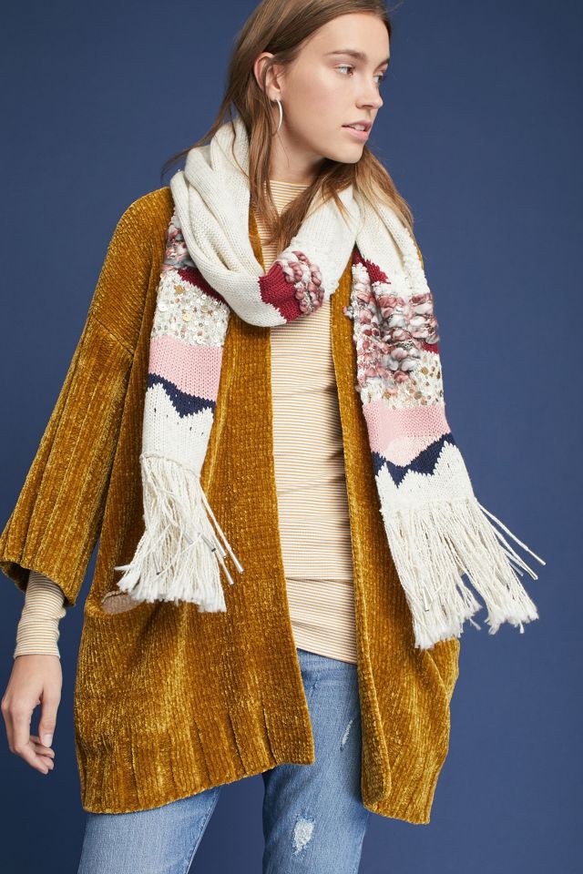 Gold chenille cardigan sale