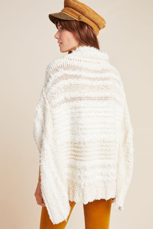 Anthropologie Marilyn off factory white poncho