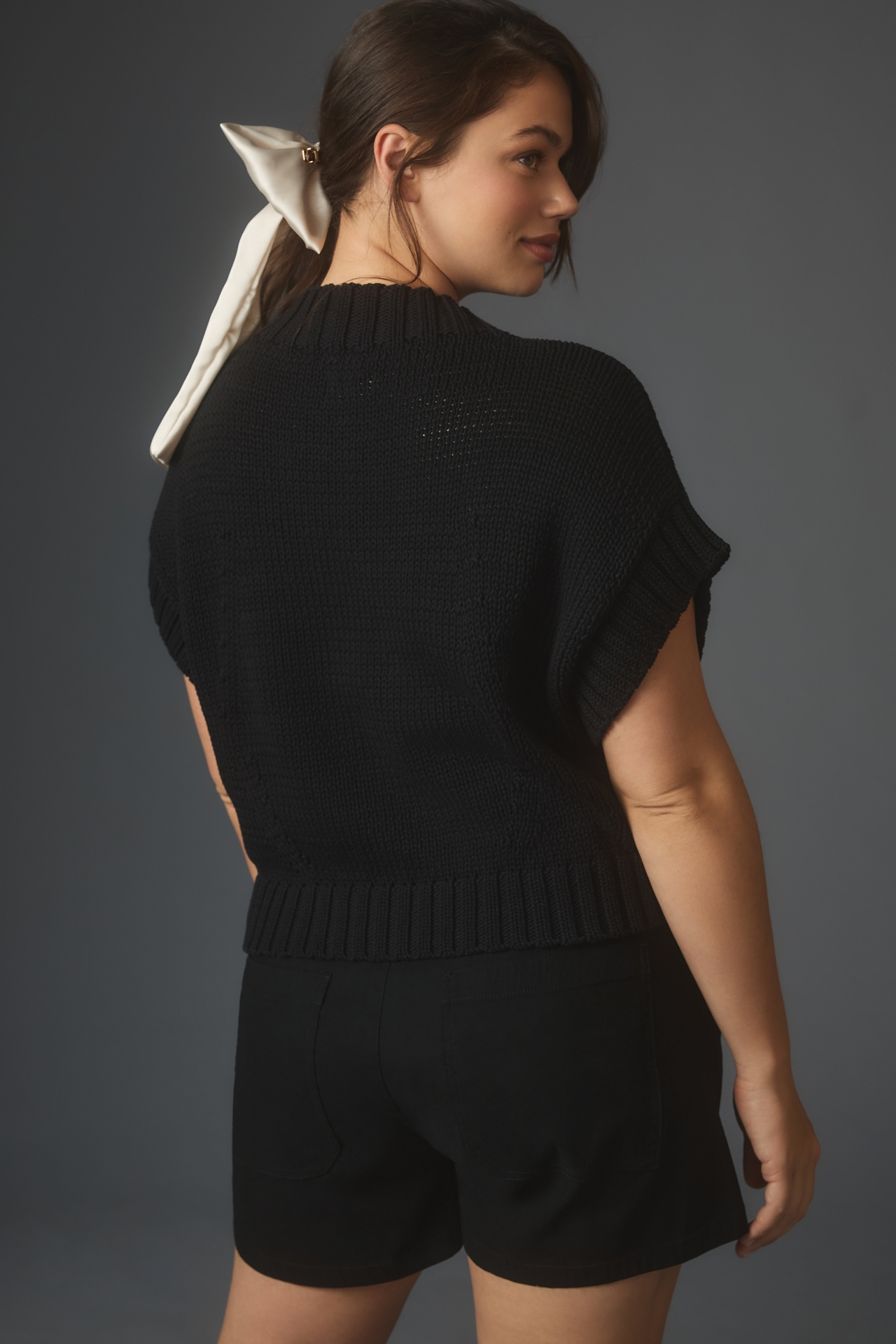 Maeve Mock-Neck Extended Shoulder Sweater Vest