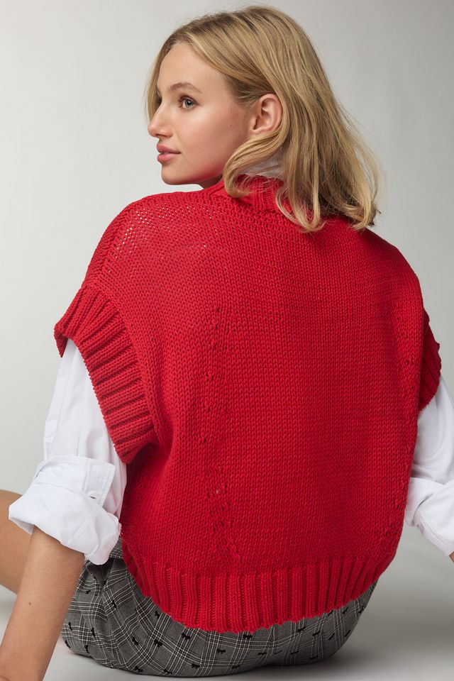 Gilet en maille à col montant et épaules prolongées Maeve #1